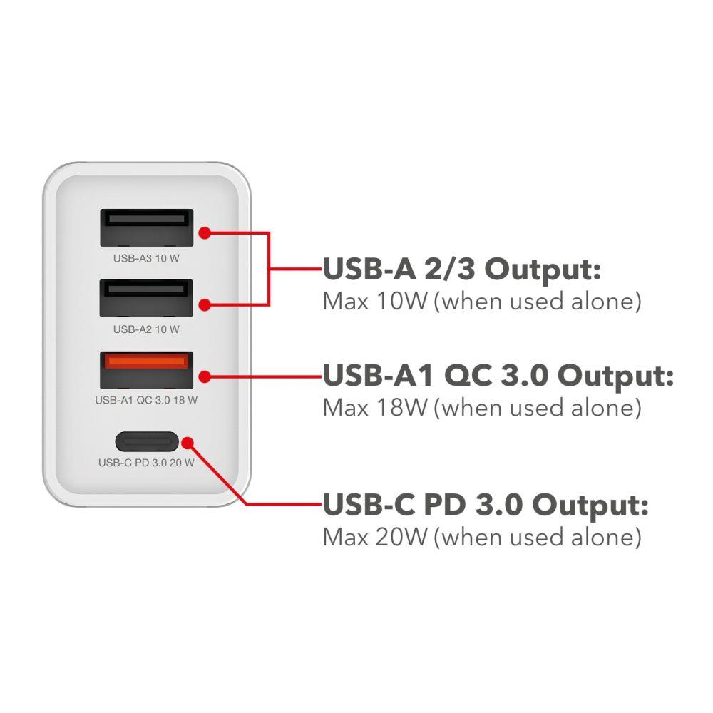 Ładowarka Sieciowa Verbatim 1xUSB-C PD 20W 1xUSB-A QC 3.0 2xUSB-A 10W UE Biała
