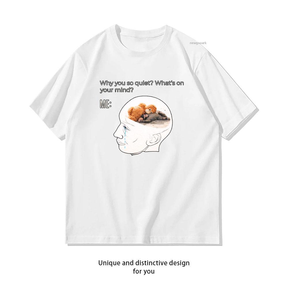 Why You So Quiet Whats on Your Mind Me Punch Monkey Tshirt Women Unisex Casual Cotton Graphic T Shirts Adult Camisetas Tops Tee