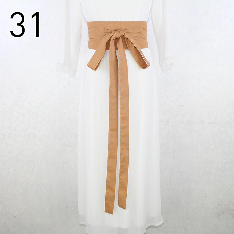 360cm Traditional Chinese Hanfu Waist Belt Cotton Linen Long Silk Sash Antique Elegant Solid Color Dress Decor for Women