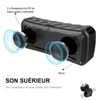 Enceinte Bluetooth - E.F.CONNECTION - Modèle Etanche - 12h Autonomie - Batterie Externe - Noir