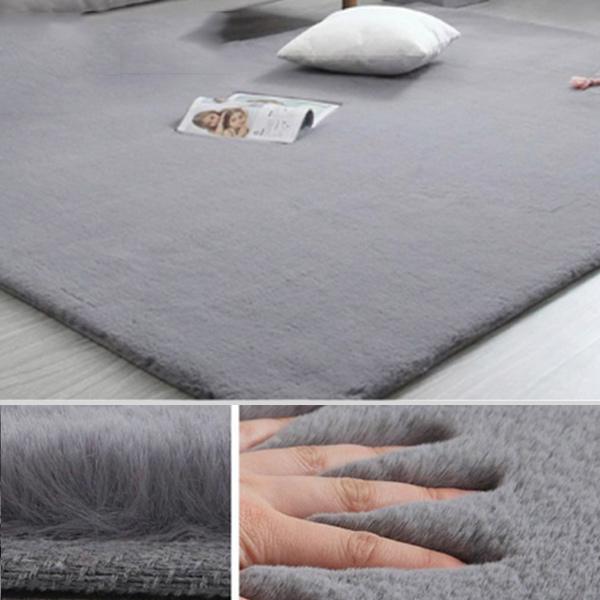Imitation Rabbit Fur Carpet Comfortable Soft Plush Rug Modern Simple Bedroom/living Room Balcony Cushion Solid Color Sofa Mat
