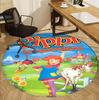 Pippi Longstocking Pattern Round Rug, Indoor/Outdoor Mat, for Picnic, Gameroom, Bedroom, Office, Living Room, Home Decor Carpet, Birthday Gift