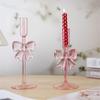 Pink Glass Candle Holder for Taper Candle 18/21cm For Home and Wedding Decoration Elegant