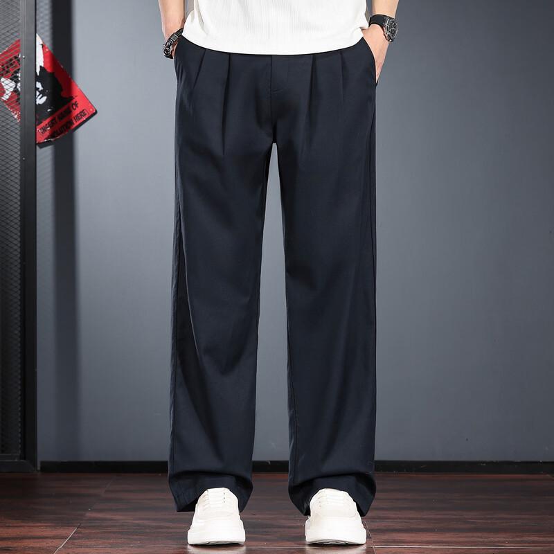 Men s Old Money Style Linen Lyocell Blend Wide-Leg Casual Pants L