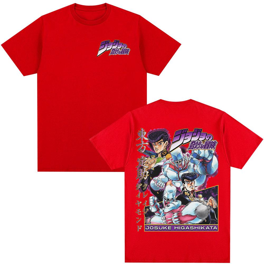 Anime JoJo Bizarre Adventure Josuke Higashikata Tshirts Mens Women Cotton Casual Oversized Short Sleeves T Shirt Streetwear