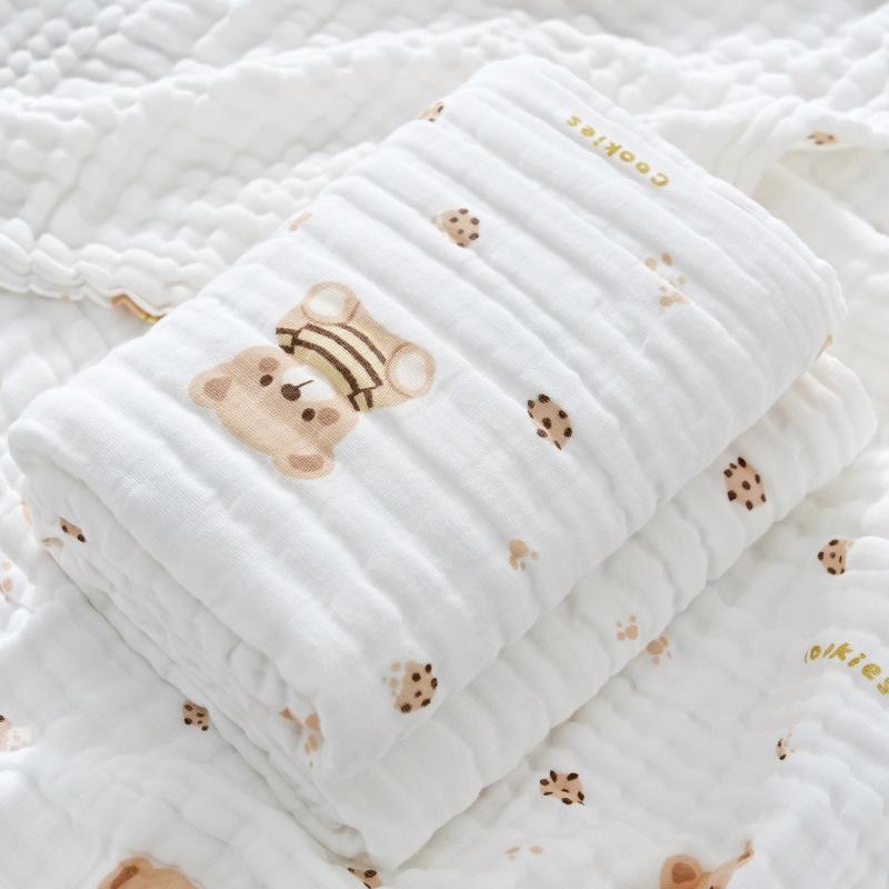 High-Density Six-Layer Pure Cotton Baby Bath Towel and Swaddling Blanket for Newborns and Children