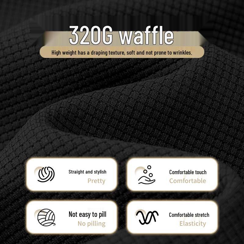 GLM Men's Waffle Weave Wide-Leg Casual Sweatpants