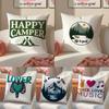 Retro American Style Letter Printing Cushion Cover Silky Elegant Comfort Sofa Bed Invisible Zipper Beach Pillowcase