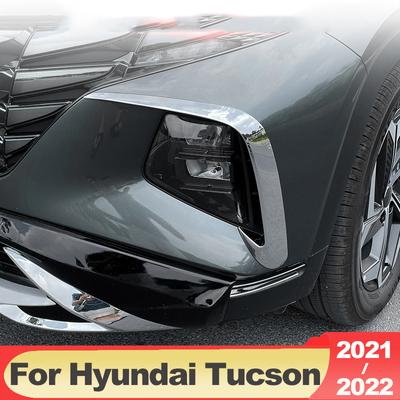 For Hyundai Tucson NX4    Hybrid N Line Car Front Fog Lamp Eyebrow Wind Knife Cover Trim Strip Exterior Accessories