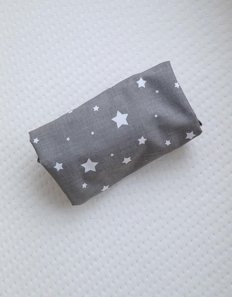 Cotton Fitted Sheet for Boho Moses Basket, Gondola Stroller 75x35 cm - Mini Stars on Gray