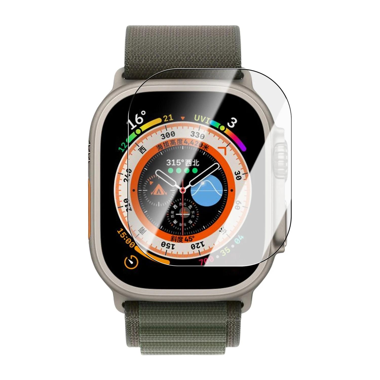 Displayschutz für Apple Watch Ultra 3/2/1 49mm 9H Härte Gehärtetes Glas Uhrenfolien mit automatischer Ausrichtung Installationskit 1Pack black
