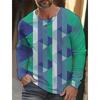Herren Herbst und Winter 3D-Druck Rundhals Langarm T-Shirt Mode Vielseitig Trend Atmungsaktiv Lässig