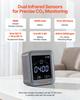 Carbon Dioxide Monitor, CO2 Controller with Temperature and Humidity Display, 4.57m NDIR Sensor Cable CO2 Sensor, Carbon Dioxide Detector for Bedside,