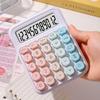 Cute 12 Digits Calculator Large LCD Display Portable Desktop Mechanical Calculator Practical Candy Color Finance Calculator