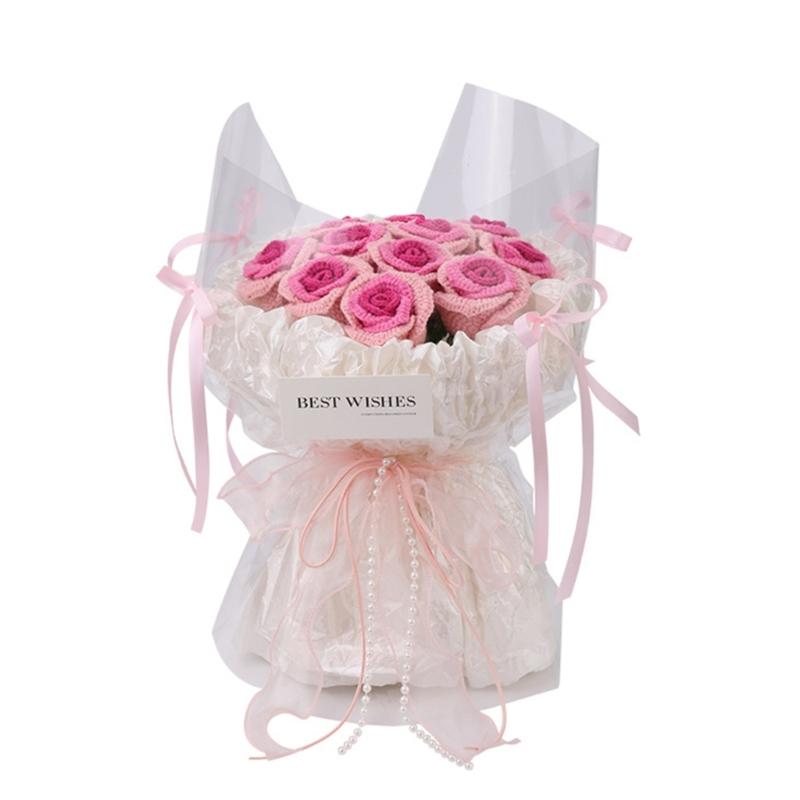 

Набір для в язання гачком квіткового букета для дорослих новачків Включає покрокову інструкцію Гачок для в язання Пряжа Маркер для в язання Голка 1