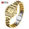 Retro Rhinestone Inlaid Roman Numerals Square Ladies Fashion Watch