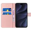 Case for iPhone 18 Pro, Flip Case Anti-Scratch Shockproof Synthetic Leather Protection - Pink