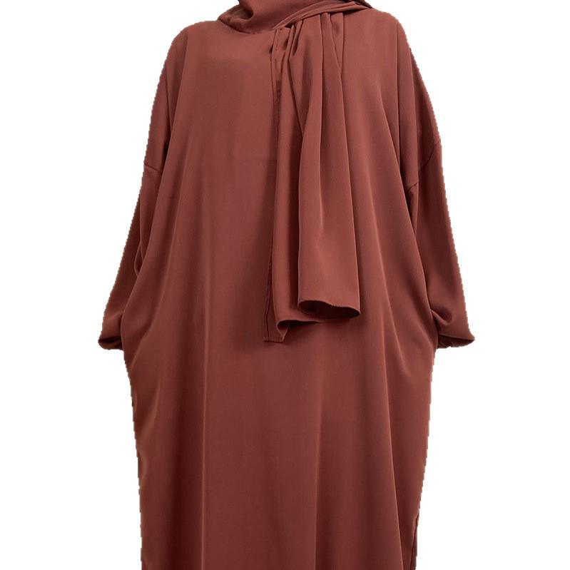 XG2057 Women's Hooded Hijab Long Kaftan Dress - Malaysia, Middle East, Dubai, Turkey