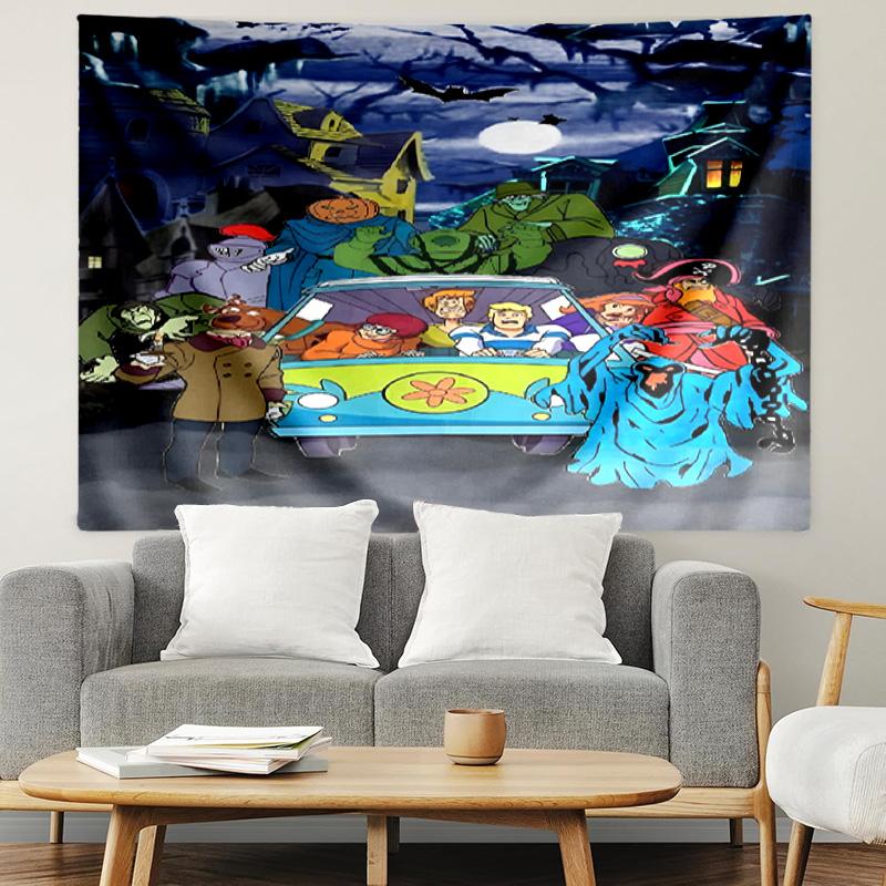 Scooby Print Tapestry, Lightweight Wall Hanging, for Bedroom, Dorm, Living Room, Home Art Decor, Birthday Christmas Gift for Friends