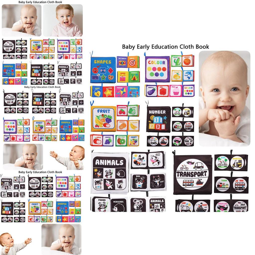 Conjunto de Brinquedos de Livro de Pano Lavável Durável para Crianças Para Aprendizagem Precoce e Brincadeira Interativa Resistente a Rasgos e Produz Som