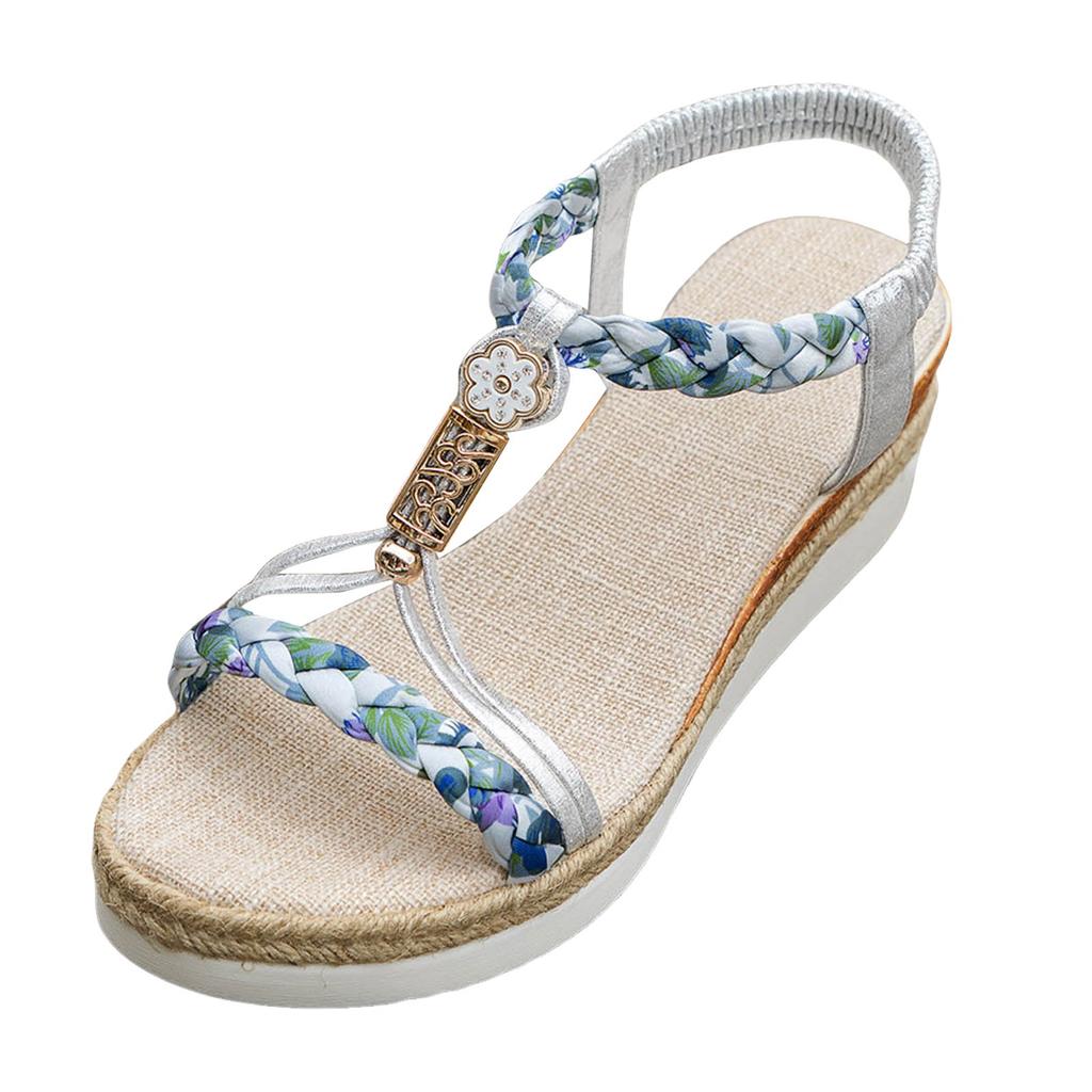 Crystal Sandals For Women Thick Soled Wedge Heeled Women'S Shoes Fashionable Casual Outerwear Sandalias De Mujer Verano 2026