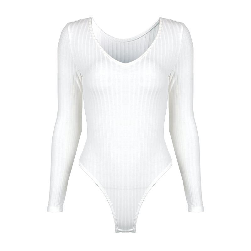 2025 Women's Sexy Slim V-Neck Long-Sleeve Bodysuit for Autumn & Winter