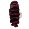 Front Lace Wig, Female Medium Big Wave Burgundy Long Curly Hair Natural Full Headgear