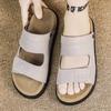 Fashion Summer Men's Leather Sandals Non-Slip Anti-Odor Beach Shoes First Layer Cowhide Outer Wear Casual Tpr Sandals Men's Wholesale