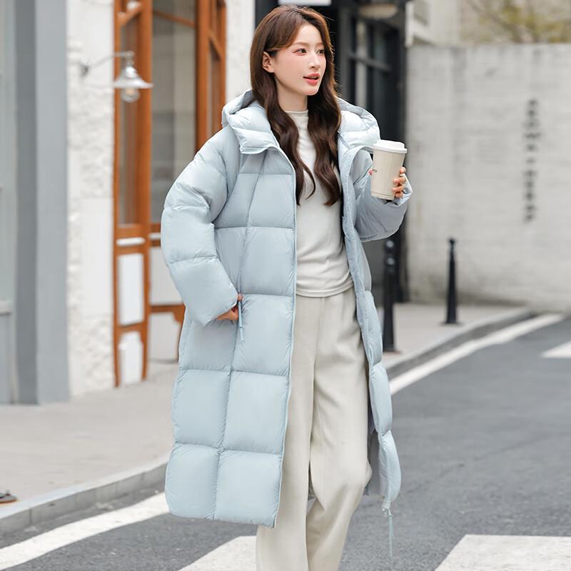 

Женская длинная парка с капюшоном из гусиного пуха L