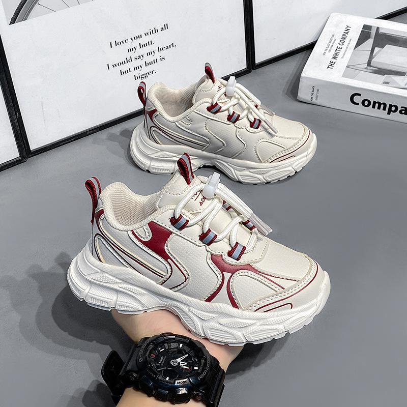 2025 Autumn New Dad Shoes Boys Korean Version Breathable Wear-resistant Fashion Casual Shoes Student Running Sports Shoes