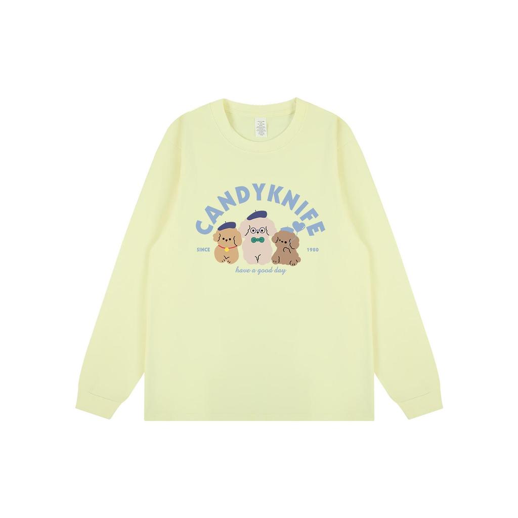 Trendy Cartoon Print Long-Sleeve T-Shirt - Age-Defying, Versatile, and Cozy for Autumn & Winter