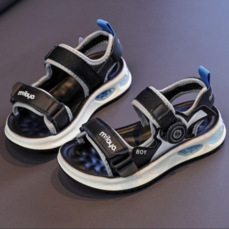 Boys Summer Sandals Non Slip Breathable Soft Sole Sports Sandals Elastic Strap Beach Shoes with Buckle for Kids