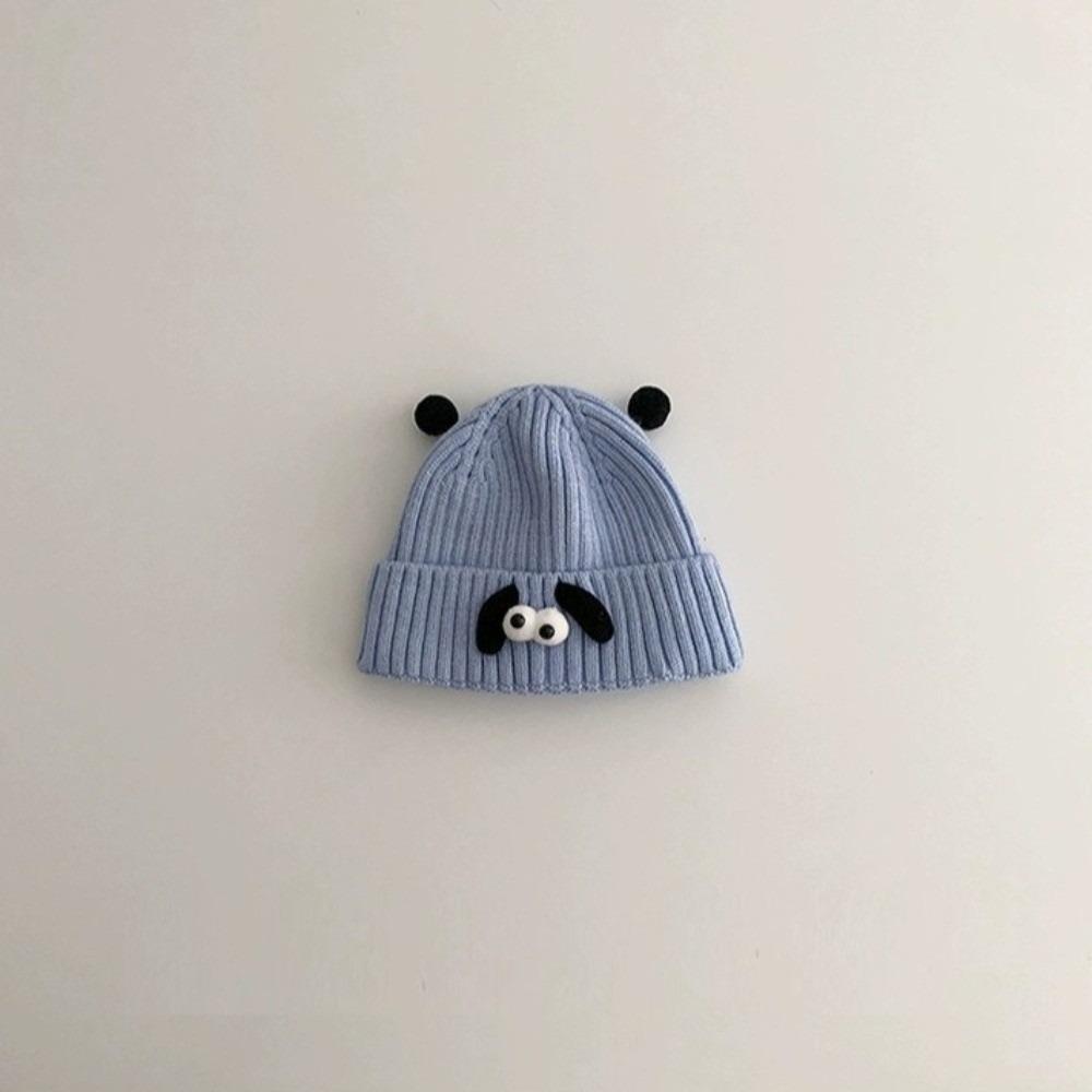 New Cute Pullover Cap Knitted Windproof Ear Protection Hat Coldproof Warm Knitted Cap Outdoor Sports синий