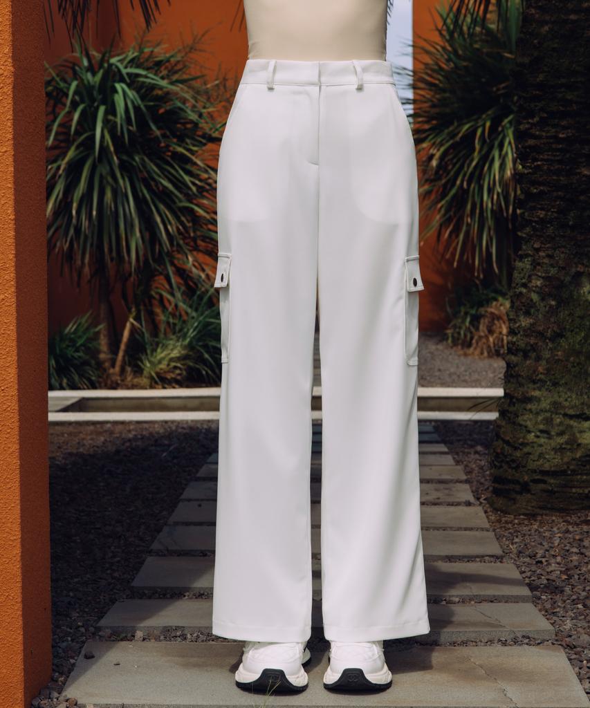 OBER GOLF Flow Wide Cargo Pants (White)