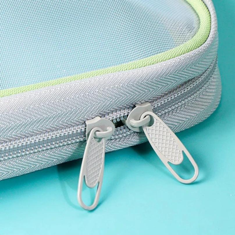 A4 Stationery Storage Bag Double-layer Mesh Zipper Bag Large Capacity Organizer Folders School Offi Supplies Stationary Bag