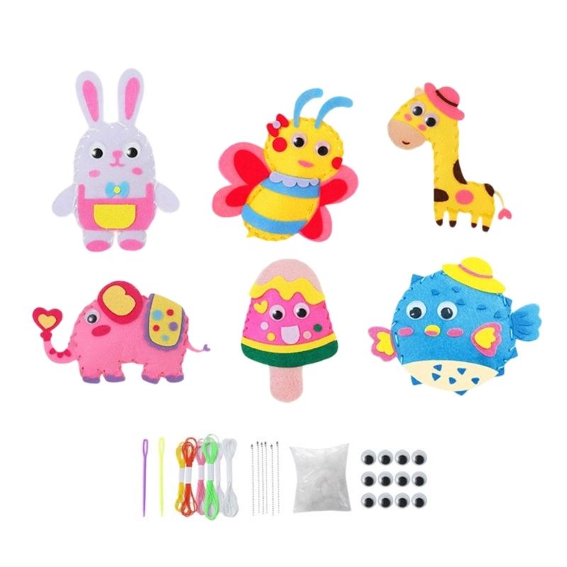 Childrens Nonwoven Fabric Sewing Craft Set Safe Cotton Educational Toy For Creative Bag Design And Motor Skills