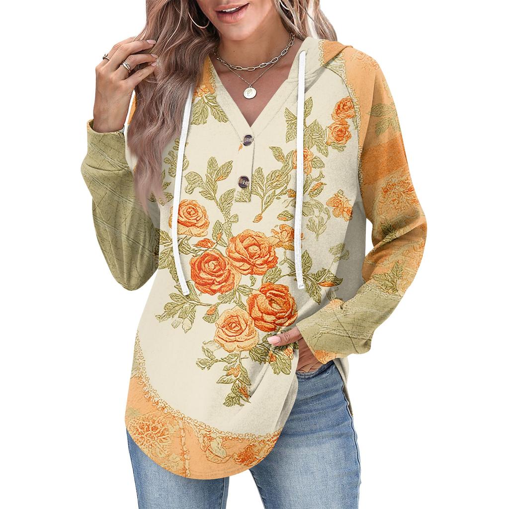 Women's Fashion Women's Lightweight Long Sleeve Pullover With Pockets Preppy Graphic Hoodie