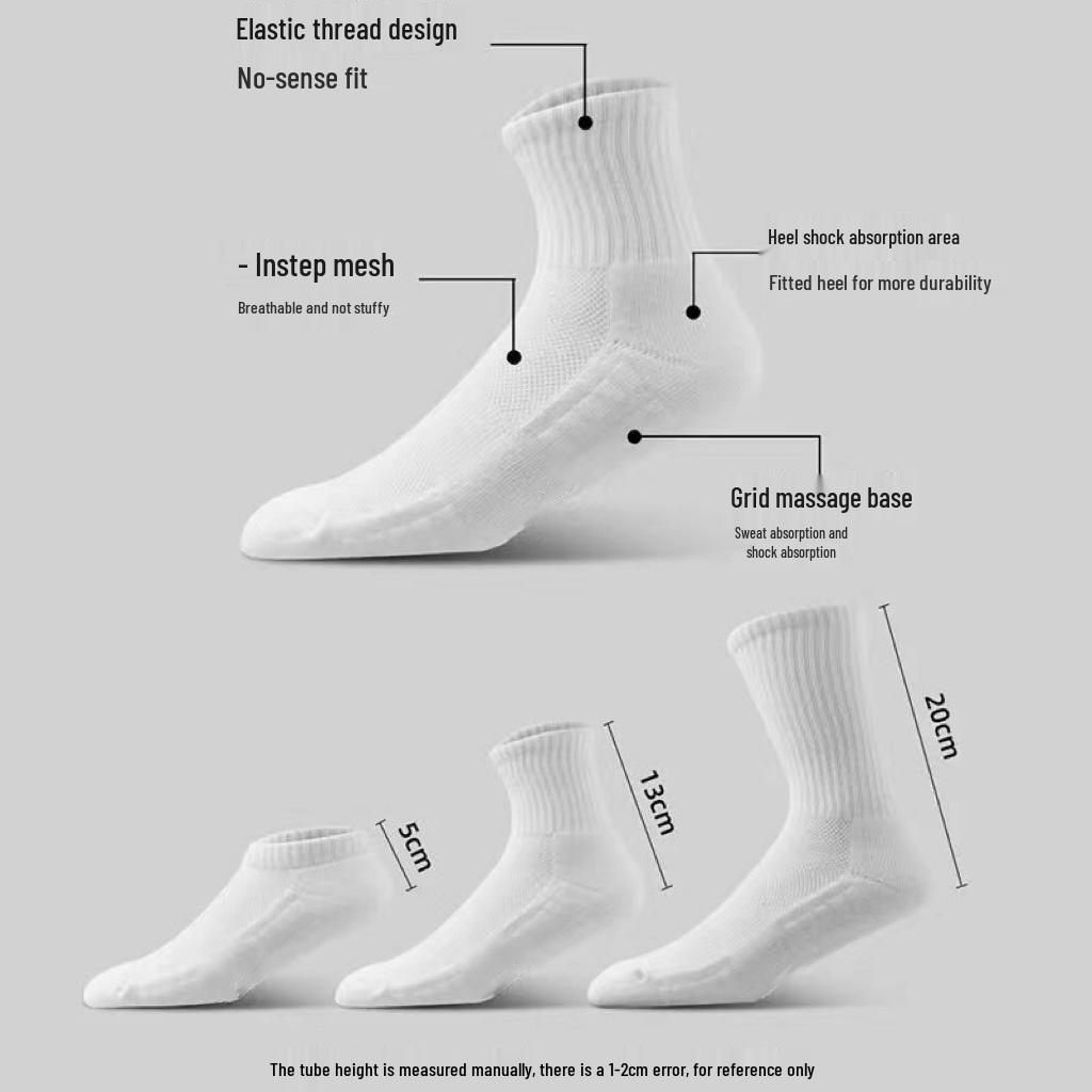 Men's Odor-Resistant Fleece-Lined Winter Sports Socks – Long, Thick, Mid-Calf White Socks for Basketball