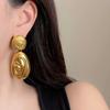 New Personalized And Exaggerated Metal Earrings Women's Light Luxury Retro Gold Earrings Fashionable Punk Jewelry Accessories