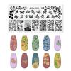 12*6cm Nail Stamping Plates Rose Butterfly Nail Art Plate Stainless Steel Nail Design Stencil Tools DIY Printing Design Stamp