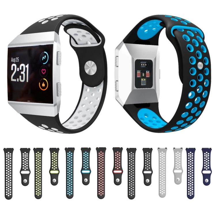 Für Fitbit Ionic Atmungsaktives Zweifarbiges Silikon-Uhrenarmband