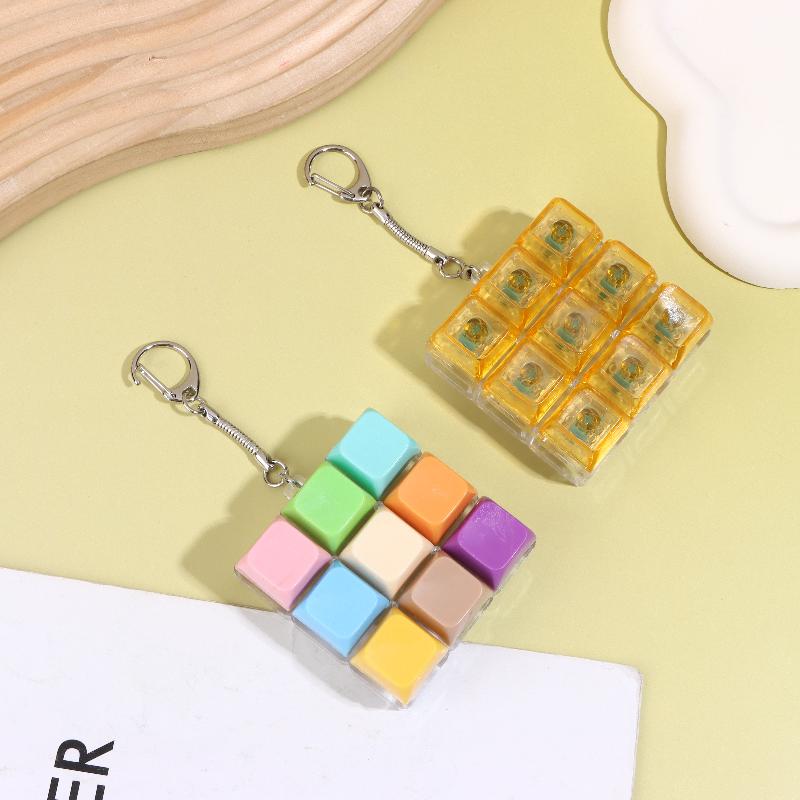 9 Keys Finger Keyboard Caps Relief Stress Toy Button Keycap Keychain Mechanical Keyboard Button Stress Relief Toys
