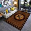 Brown Star Pattern Rug Design Non-slip rug suitable for living room and bedroom sofas.