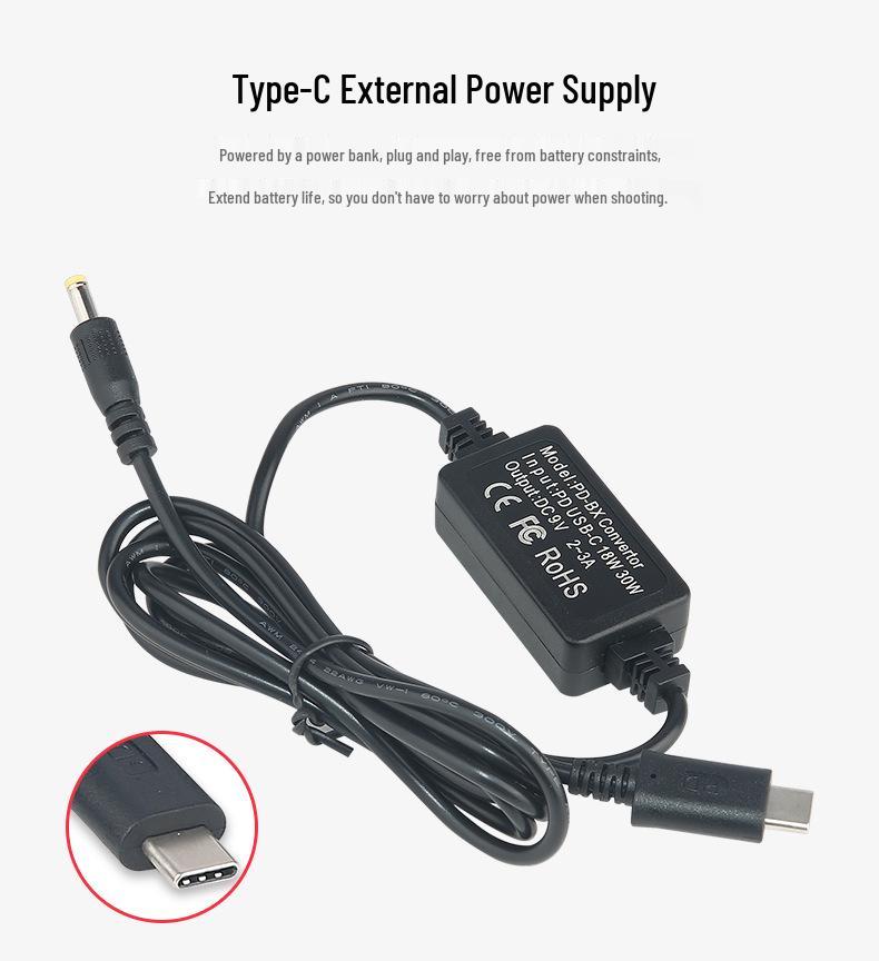 EP5G PD/Type-C Adapter for Nikon Z50/ZFC with EN-EL25 Dummy Battery
