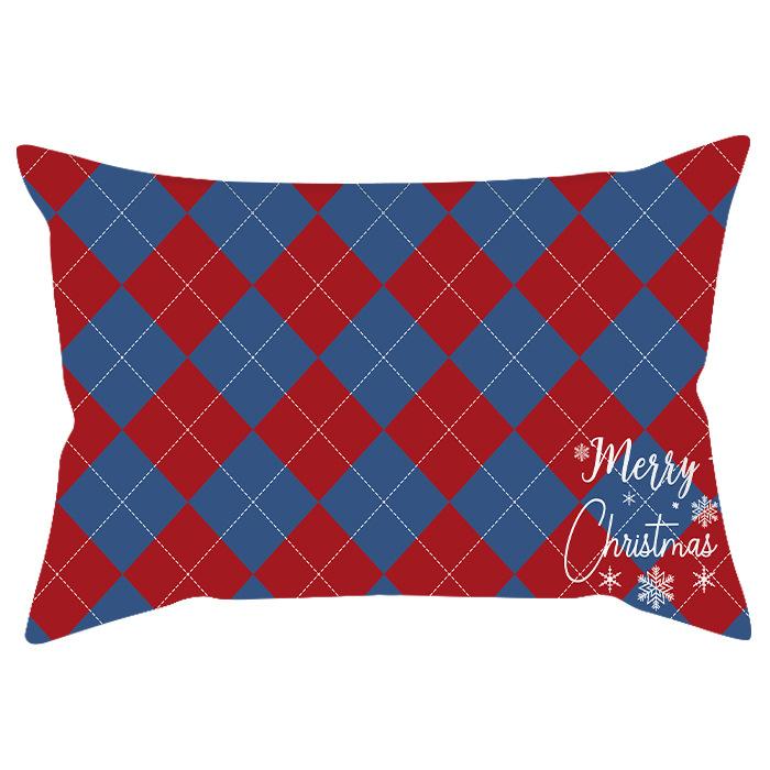 Weihnachten Bedruckter Pfirsich Samt Taillenkissenbezug Weihnachtsmann Schneeflocke Heimdeko Feiertags-Kissenbezug Dekokissen