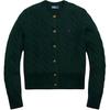Polo FW24 Embroidered Logo Pattern Wool Cashmere Blend Cable Knit Ribbed Crew Neck Button Front Long Sleeve Sweater WMPOSWENDW20302-300