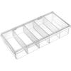 uxcell Component Storage Box - PS Fixed 5 Grids Electronic Component Containers Tool Boxes Clear White 175x85x34mm