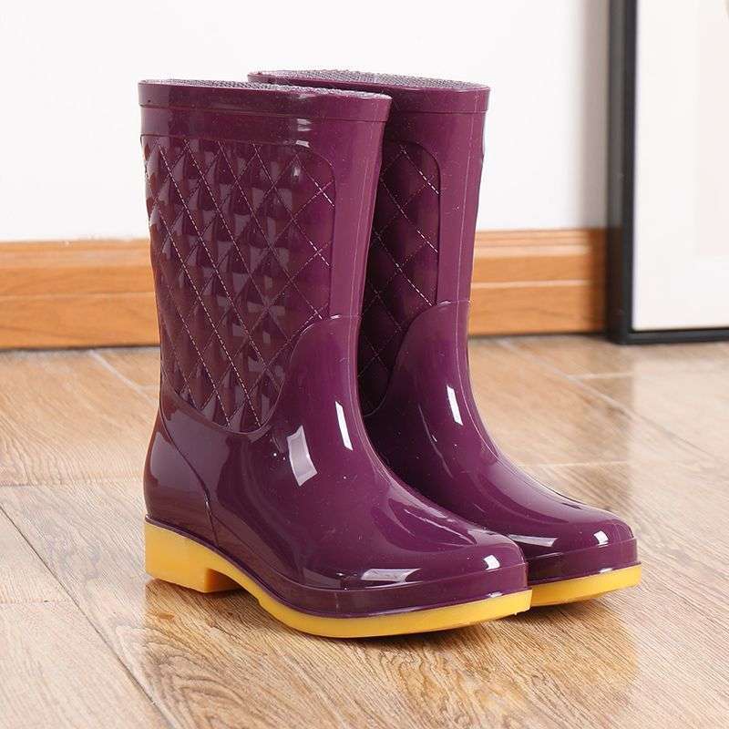 New thickened waterproof shoes household laundry rain boots women's non-slip rain shoes treading overshoes wear-resistant car wash high rubber shoes