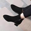 Retro style winter thick heel velvet warm Martin boots autumn new British still versatile comfortable thick heel short boots