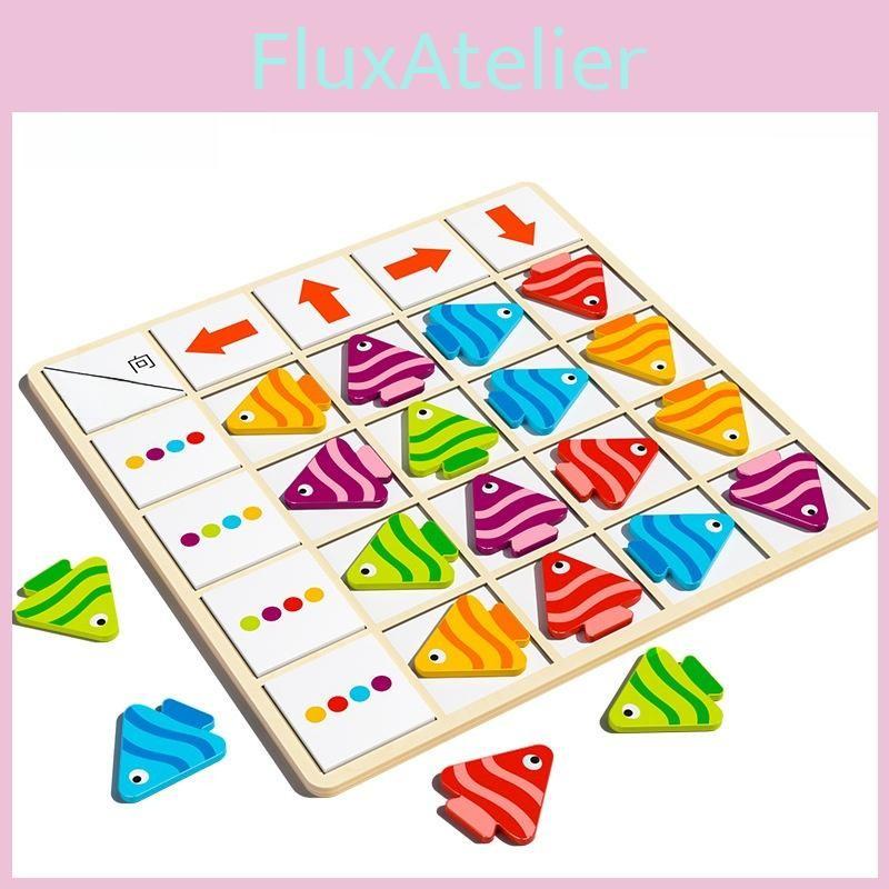 Matching Fish Wooden Toy Children Logic Skills Early Education Interactive Game